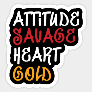 Attitude Savage Heart Gold Sticker